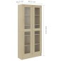 vidaXL Vitrinenschrank Sonoma-Eiche 82,5x30,5x185,5 cm Holzwerkstoff