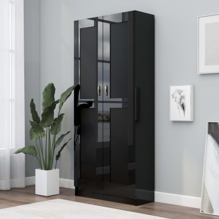 vidaXL Bücherschrank Hochglanz-Schwarz 82,5x30,5x185,5cm Holzwerkstoff