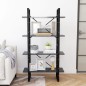 vidaXL Bücherregal 4 Fächer Grau 80x30x140 cm Holzwerkstoff vidaXL Bücherregal 4 Fächer Grau 80x30x140 cm Holzwerkstoff