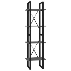 vidaXL Bücherregal 4 Fächer Grau 40x30x140 cm Holzwerkstoff