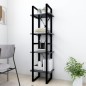 vidaXL Bücherregal 4 Fächer Grau 40x30x140 cm Holzwerkstoff vidaXL Bücherregal 4 Fächer Grau 40x30x140 cm Holzwerkstoff