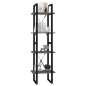 vidaXL Bücherregal 4 Fächer Grau 40x30x140 cm Holzwerkstoff vidaXL Bücherregal 4 Fächer Grau 40x30x140 cm Holzwerkstoff