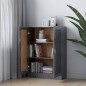 vidaXL Bücherschrank Hochglanz-Grau 82,5x30,5x115 cm Holzwerkstoff vidaXL Bücherschrank Hochglanz-Grau 82,5x30,5x115 cm Holzwerkstoff