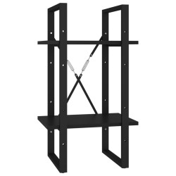 vidaXL Bücherregal 2 Fächer Schwarz 40x30x70 cm Holzwerkstoff