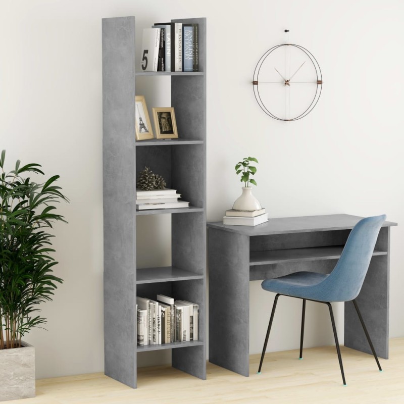 vidaXL Bücherregal Betongrau 40x35x180 cm Holzwerkstoff vidaXL Bücherregal Betongrau 40x35x180 cm Holzwerkstoff