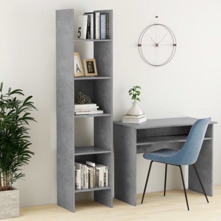 vidaXL Bücherregal Betongrau 40x35x180 cm Holzwerkstoff