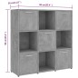 vidaXL Bücherregal Betongrau 90x30x90 cm Holzwerkstoff vidaXL Bücherregal Betongrau 90x30x90 cm Holzwerkstoff