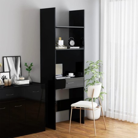vidaXL Bücherregal Hochglanz-Schwarz 60x35x180 cm Holzwerkstoff