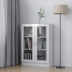 vidaXL Vitrinenschrank Hochglanz-Weiß 82,5x30,5x115 cm Holzwerkstoff