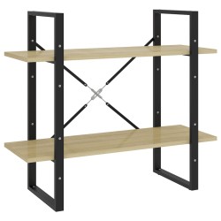 vidaXL Bücherregal 2 Fächer Sonoma-Eiche 80x30x70 cm Holzwerkstoff