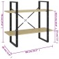 vidaXL Bücherregal 2 Fächer Sonoma-Eiche 80x30x70 cm Holzwerkstoff vidaXL Bücherregal 2 Fächer Sonoma-Eiche 80x30x70 cm Holzwerkstoff