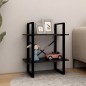 vidaXL Bücherregal 2 Fächer Schwarz 60x30x70 cm Kiefer Massivholz vidaXL Bücherregal 2 Fächer Schwarz 60x30x70 cm Kiefer Massivholz