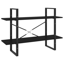 vidaXL Bücherregal 2 Fächer Schwarz 100x30x70 cm Holzwerkstoff