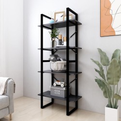 vidaXL Bücherregal 4 Fächer Grau 60x30x140 cm Holzwerkstoff