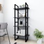 vidaXL Bücherregal 4 Fächer Grau 60x30x140 cm Holzwerkstoff vidaXL Bücherregal 4 Fächer Grau 60x30x140 cm Holzwerkstoff