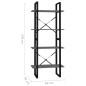vidaXL Bücherregal 4 Fächer Grau 60x30x140 cm Holzwerkstoff vidaXL Bücherregal 4 Fächer Grau 60x30x140 cm Holzwerkstoff
