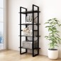 vidaXL Bücherregal 4 Fächer Schwarz 60x30x140 cm Kiefer Massivholz vidaXL Bücherregal 4 Fächer Schwarz 60x30x140 cm Kiefer Massivholz