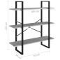 vidaXL Bücherregal Betongrau 100x30x105 cm Holzwerkstoff vidaXL Bücherregal Betongrau 100x30x105 cm Holzwerkstoff
