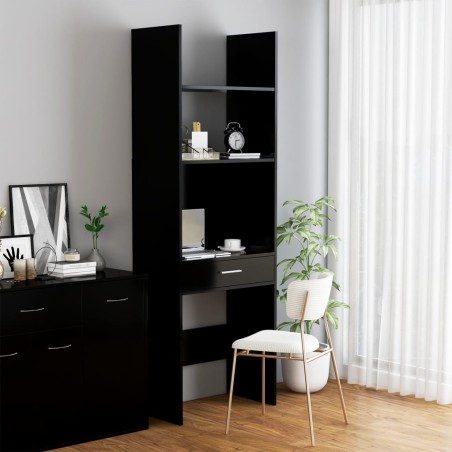vidaXL Bücherregal Schwarz 60x35x180 cm Holzwerkstoff