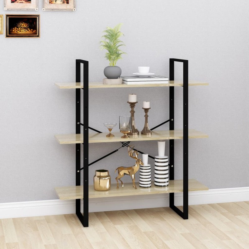 vidaXL Bücherregal Sonoma-Eiche 100x30x105 cm Holzwerkstoff vidaXL Bücherregal Sonoma-Eiche 100x30x105 cm Holzwerkstoff