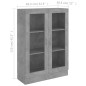 vidaXL Vitrinenschrank Betongrau 82,5x30,5x115 cm Holzwerkstoff vidaXL Vitrinenschrank Betongrau 82,5x30,5x115 cm Holzwerkstoff