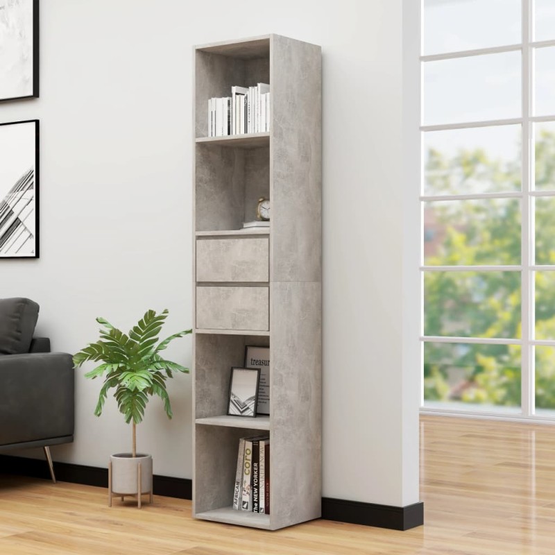 vidaXL Bücherregal Betongrau 36x30x171 cm Holzwerkstoff vidaXL Bücherregal Betongrau 36x30x171 cm Holzwerkstoff