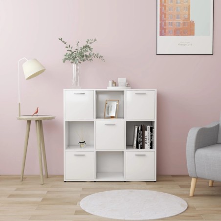 vidaXL Bücherregal Weiß 90x30x90 cm Holzwerkstoff