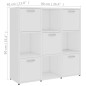vidaXL Bücherregal Weiß 90x30x90 cm Holzwerkstoff vidaXL Bücherregal Weiß 90x30x90 cm Holzwerkstoff