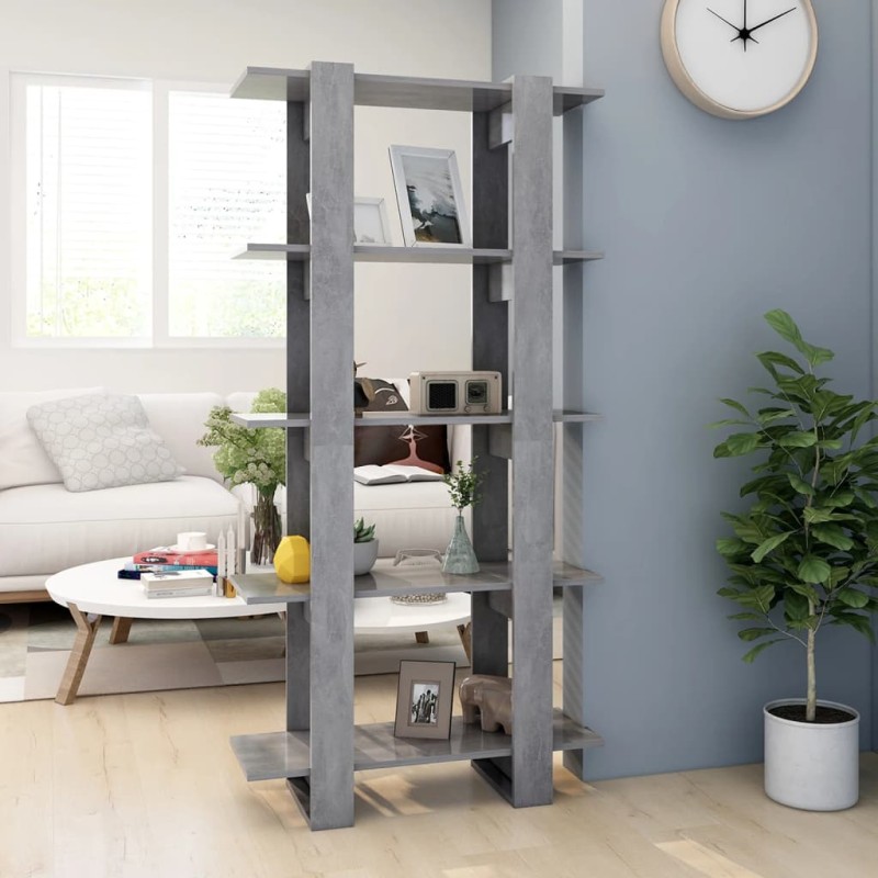 vidaXL Bücherregal/Raumteiler Betongrau 80x30x160 cm Holzwerkstoff vidaXL Bücherregal/Raumteiler Betongrau 80x30x160 cm Holzwerkstoff