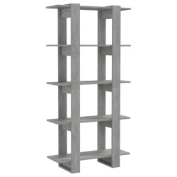vidaXL Bücherregal/Raumteiler Betongrau 80x30x160 cm Holzwerkstoff