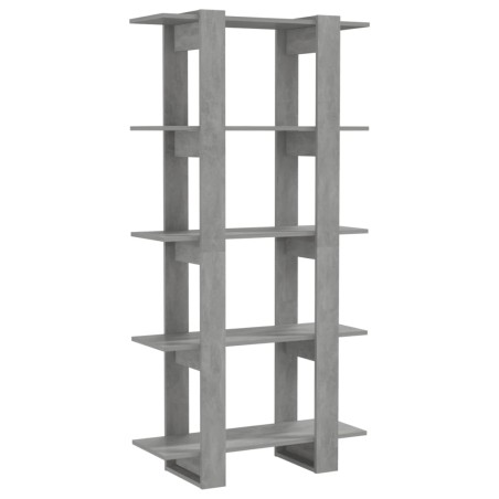 vidaXL Bücherregal/Raumteiler Betongrau 80x30x160 cm Holzwerkstoff