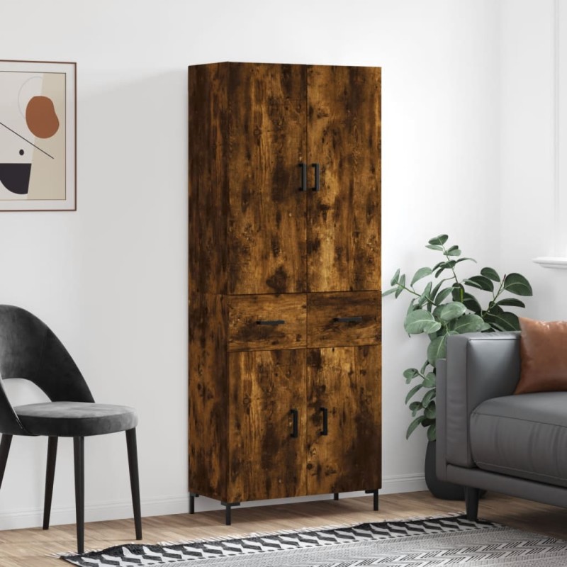 vidaXL Highboard Räuchereiche 69,5x34x180 cm Holzwerkstoff vidaXL Highboard Räuchereiche 69,5x34x180 cm Holzwerkstoff
