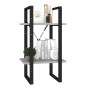 vidaXL Bücherregal 2 Fächer Betongrau 40x30x70 cm Holzwerkstoff vidaXL Bücherregal 2 Fächer Betongrau 40x30x70 cm Holzwerkstoff