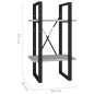 vidaXL Bücherregal 2 Fächer Betongrau 40x30x70 cm Holzwerkstoff vidaXL Bücherregal 2 Fächer Betongrau 40x30x70 cm Holzwerkstoff