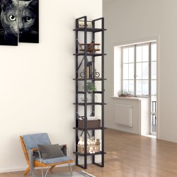 vidaXL Bücherregal 6 Fächer Grau 40x30x210 cm Holzwerkstoff