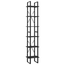 vidaXL Bücherregal 6 Fächer Grau 40x30x210 cm Holzwerkstoff