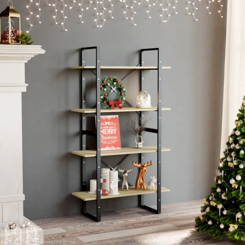 vidaXL Bücherregal 4 Fächer Sonoma-Eiche 80x30x140 cm Holzwerkstoff vidaXL Bücherregal 4 Fächer Sonoma-Eiche 80x30x140 cm Holzwerkstoff