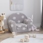 Schlafsofa für Kinder Hellgrau Sterne Weicher Plüsch Schlafsofa für Kinder Hellgrau Sterne Weicher Plüsch