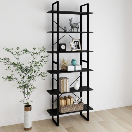 vidaXL Hochschrank Schwarz 80x30x210 cm Massivholz Kiefer