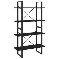 vidaXL Bücherregal 4 Fächer Schwarz 80x30x140 cm Holzwerkstoff
