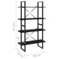 vidaXL Bücherregal 4 Fächer Schwarz 80x30x140 cm Holzwerkstoff vidaXL Bücherregal 4 Fächer Schwarz 80x30x140 cm Holzwerkstoff