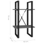 vidaXL Bücherregal 2 Fächer Grau 40x30x70 cm Holzwerkstoff vidaXL Bücherregal 2 Fächer Grau 40x30x70 cm Holzwerkstoff