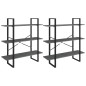 vidaXL Hochschrank Grau 100x30x210 cm Massivholz Kiefer vidaXL Hochschrank Grau 100x30x210 cm Massivholz Kiefer