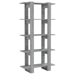 vidaXL Bücherregal/Raumteiler Grau Sonoma 80x30x160 cm Holzwerkstoff