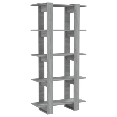 vidaXL Bücherregal/Raumteiler Grau Sonoma 80x30x160 cm Holzwerkstoff