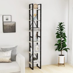vidaXL Hochschrank Weiß 40x30x210 cm Massivholz Kiefer