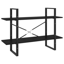 vidaXL Bücherregal 2 Fächer Schwarz 100x30x70 cm Kiefer Massivholz