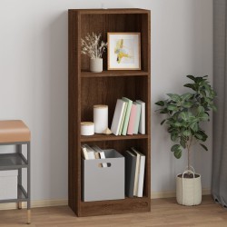 vidaXL Bücherregal 3 Fächer Braun Eichen-Optik 40x24x109 cm