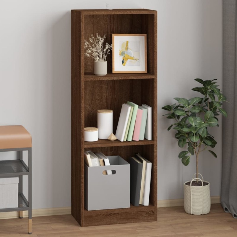 vidaXL Bücherregal 3 Fächer Braun Eichen-Optik 40x24x109 cm vidaXL Bücherregal 3 Fächer Braun Eichen-Optik 40x24x109 cm