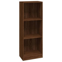vidaXL Bücherregal 3 Fächer Braun Eichen-Optik 40x24x109 cm